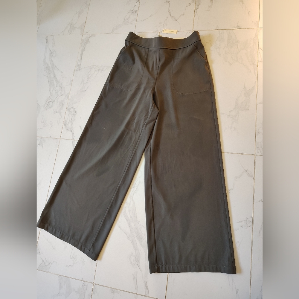 MAX STUDIO Wide Leg Trousers - Slate Gray